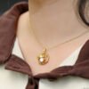 S925 Silver Gold Plated Rat Necklace Chinese Zodiac