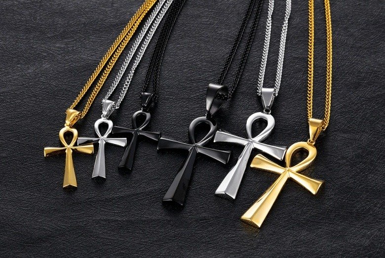 Stainless steel ancient Egyptian Cross Necklace Pendant