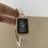 305aad3f-e8be-4566-83c3-59af17d15a59.jpg Black Square Pearl Bracelet Diamond Quartz Watch
