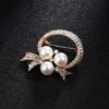 Rhinestone-encrusted Pearl Brooch
