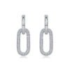 S925 Sterling Silver Geometric Link Drop Earrings