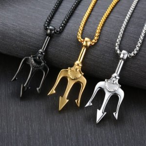 Neptune's Trident Harpoon Pendant Necklace Jewelry