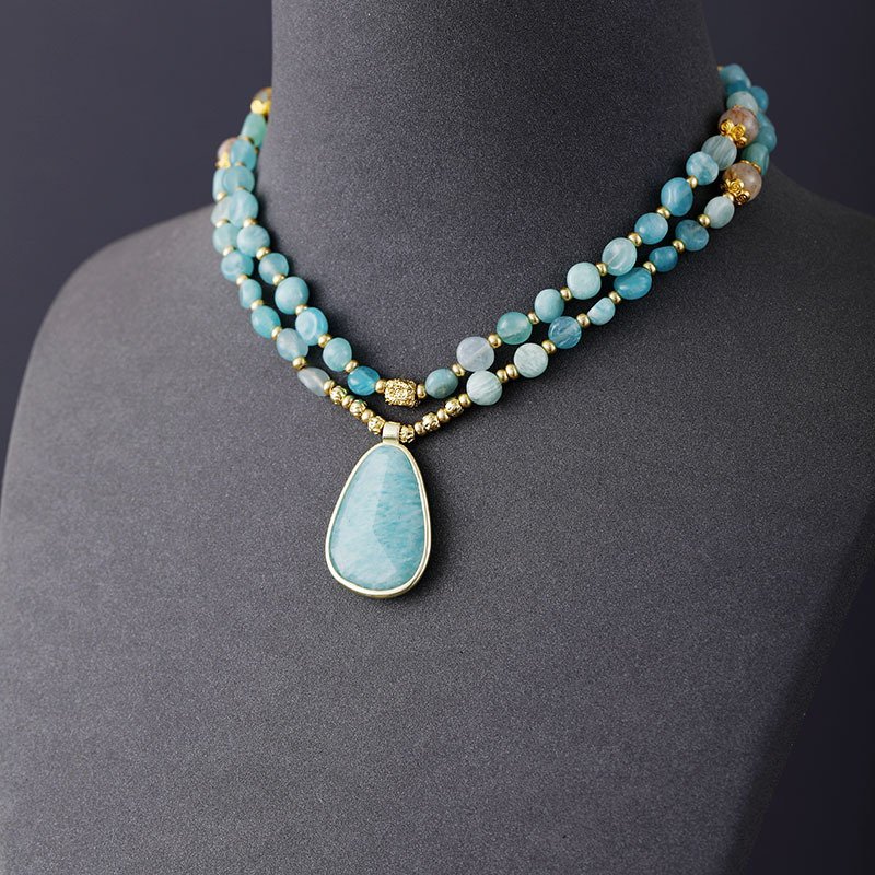 Natural Stone Bohemian Pendant Necklace