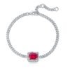 S925 Sterling Silver Lab-Grown Ruby Bracelet