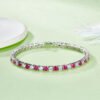 33f86cc4-a736-41d6-bbf8-47c4a2a69b54.jpeg S925 Sterling Silver 3x3mm Lab-Grown Gemstone Tennis Bracelet 16.5cm 8.6g Platinum Plated