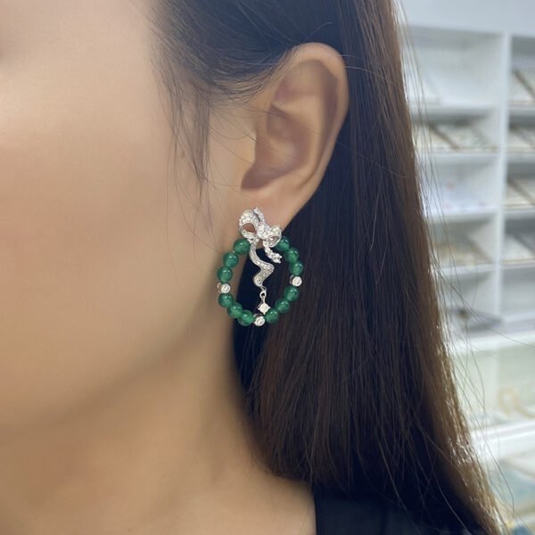 S925 Sterling Silver Bow Hoop Earrings