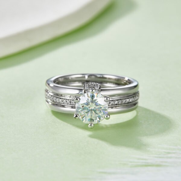 S925 Sterling Silver 1ct 6.5mm Stone Platinum Plated