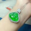 Jade Green Buddha Guanyin Pendant Necklace