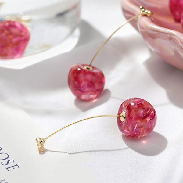 Red Temperament Fashionable Cherry Earrings