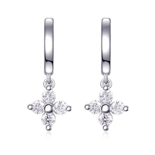 S925 Sterling Silver Clover Drop Earrings