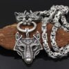 39f94693-b471-4aa3-9568-56960f5d7e07.jpg Vintage Square Chain Titanium Steel Pendant Wolf Head Necklace Men's Sweater Chain
