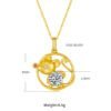 S925 Silver Gold Plated Rat Necklace Chinese Zodiac