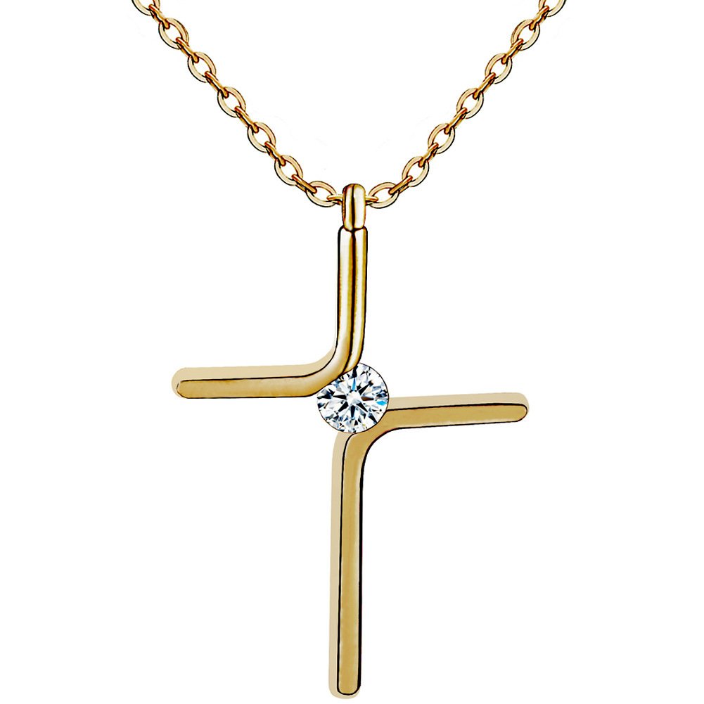 Cross Pendant Necklace Titanium Steel Plating