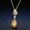 Naked Egg Citrine Gold Plated Pendant Necklace