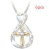 Cross Diamond Pendant Two Tone