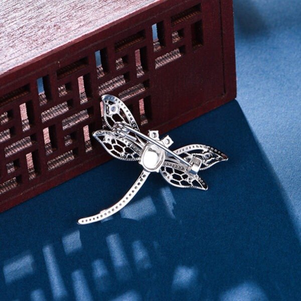 S925 Sterling Silver Dragonfly Brooch