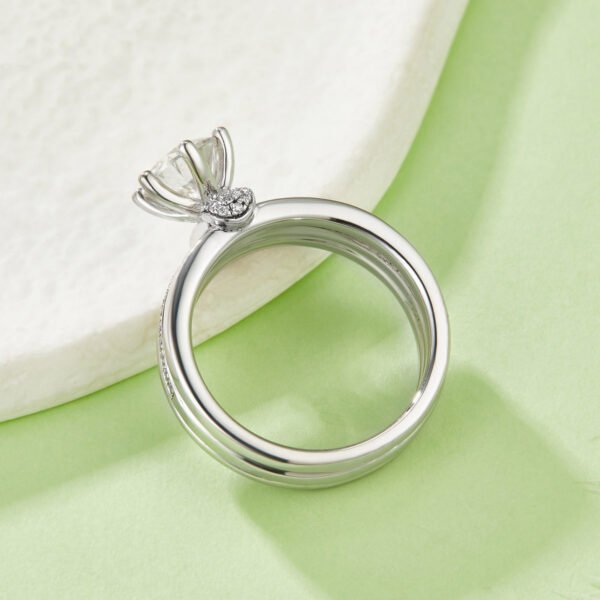 S925 Sterling Silver 1ct 6.5mm Stone Platinum Plated