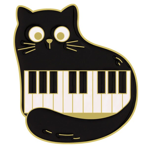 Black Cat Alloy Brooch