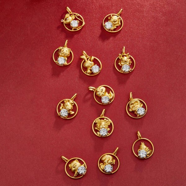 S925 Silver Gold Plated Rat Necklace Chinese Zodiac