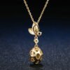Naked Egg Citrine Gold Plated Pendant Necklace