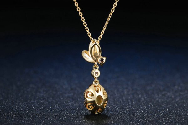 Naked Egg Citrine Gold Plated Pendant Necklace