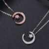 S925 Sterling Silver Star Moon Necklace