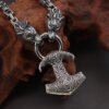 4c9705d4-dfa4-43be-9a5d-ae2f2cc208f9.jpg Vintage Square Chain Titanium Steel Pendant Wolf Head Necklace Men's Sweater Chain