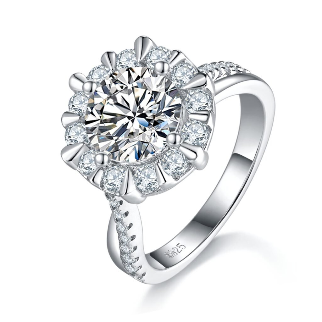 S925 Sterling Silver 2ct Moissanite Ring