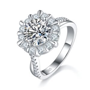 S925 Sterling Silver 2ct Moissanite Ring