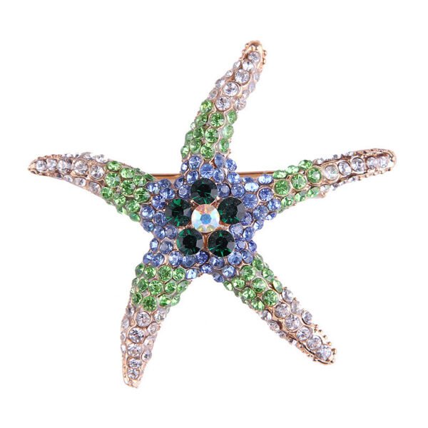 Women's Fashionable Diamond Starfish Brooch