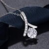 Women's S925 Silver Shiny Interwoven Zircon Necklace
