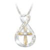 Cross Diamond Pendant Two Tone
