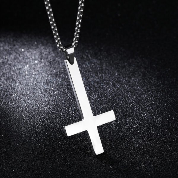 5299698700_113251234.jpg Men's stainless steel inverted cross necklace