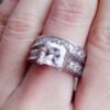 New Style Couple Rings Silver Color Princess Cut Ring