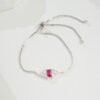 S925 Sterling Silver Lab-Grown Emerald Ruby Bracelet