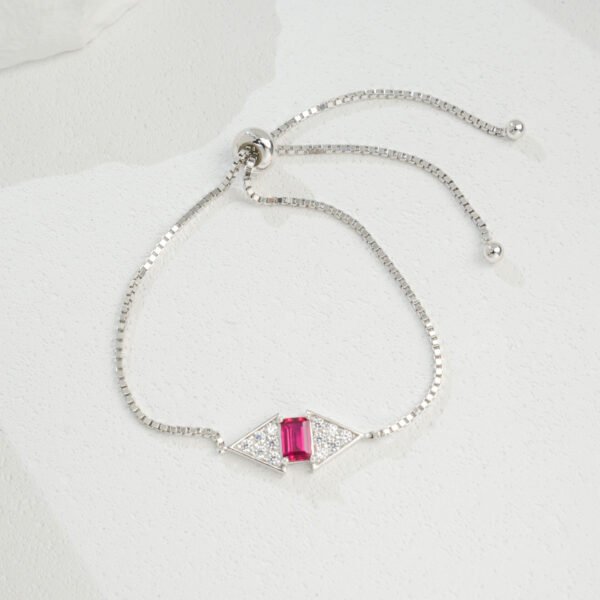 S925 Sterling Silver Lab-Grown Emerald Ruby Bracelet