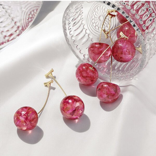 Red Temperament Fashionable Cherry Earrings