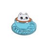 Cute White Cat Coffee Brooch