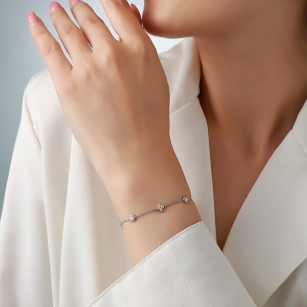 S925 Sterling Silver Station Bracelet