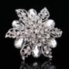 5bbb3294-f4c0-4739-852d-3f6bca1a87e3.jpg Turquoise Silver Crystal Rhinestone Flower Brooch Pin