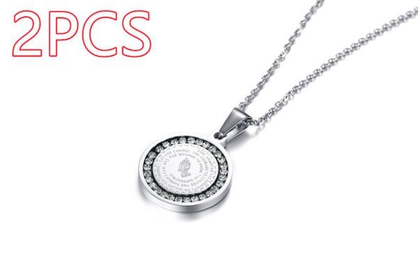 5cba58df-aabd-4f81-92d4-b1de1d3c5845.jpg Stainless Steel Rhinestone Prayer English Scripture Pendant