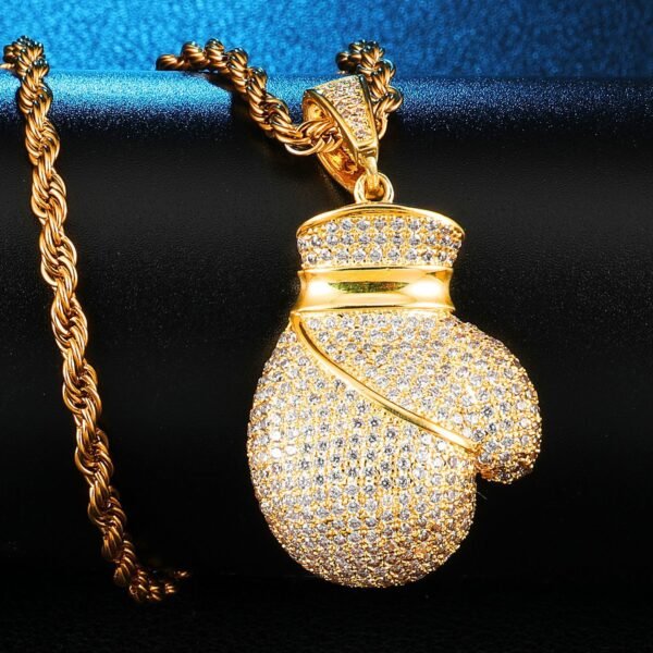 613137139836.jpg Zircon gold boxing gloves Pendant Necklace
