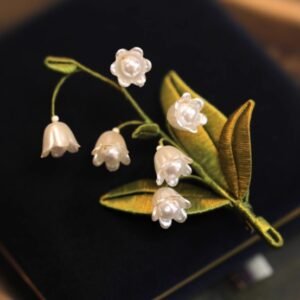 Vintage Corsage Coat Accessories With Handmade Lily Of The Valley Wrapped Pins