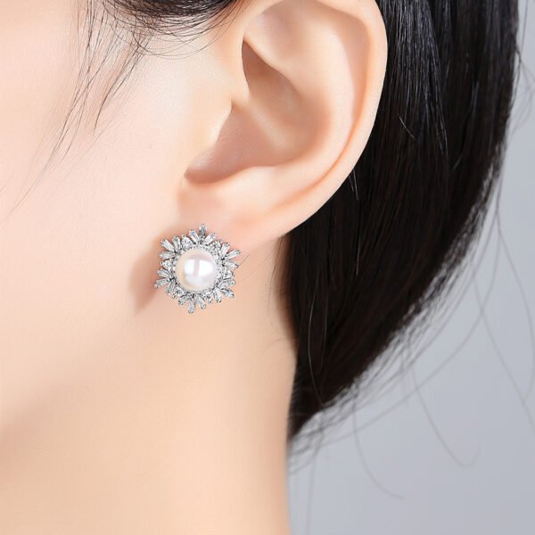 Sterling Silver Snowflake Stud Earrings