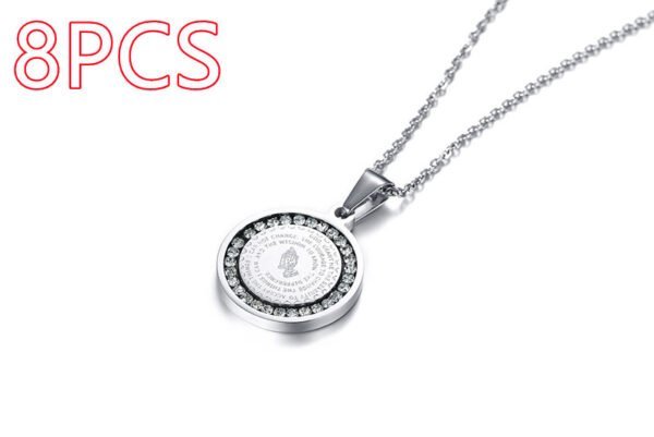66a81d22-df2a-496f-a24f-2e31c516c2a1.jpg Stainless Steel Rhinestone Prayer English Scripture Pendant