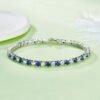6d4bcd47-92a1-4940-9393-3e263f5c6904.jpeg S925 Sterling Silver 3x3mm Lab-Grown Gemstone Tennis Bracelet 16.5cm 8.6g Platinum Plated