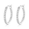 S925 Sterling Silver Pave Hoop Earrings