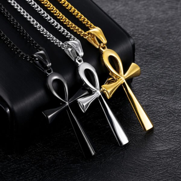 Stainless steel ancient Egyptian Cross Necklace Pendant