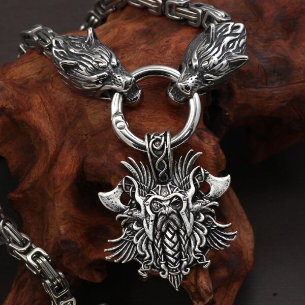 73a6a9d7-2dc1-4e67-9c69-1a618e58b09c.jpg Vintage Square Chain Titanium Steel Pendant Wolf Head Necklace Men's Sweater Chain