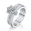 S925 Sterling Silver 1ct 6.5mm Stone Platinum Plated